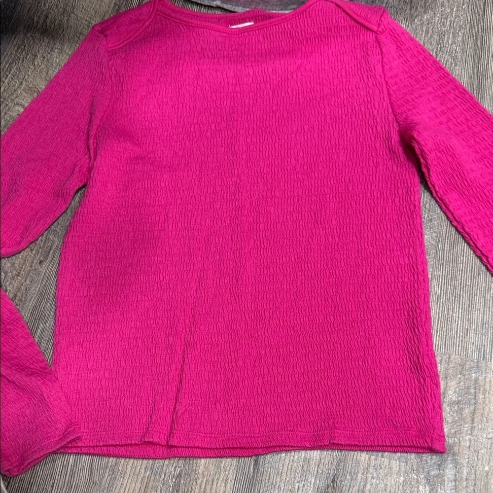 Wonder Nation Long Sleeve Pink and Cream Tops
